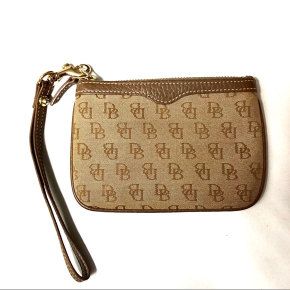 Dooney & Bourke Accessories - BRAND NEW Dooney & Bourke Tan Logo Wristlet Wallet